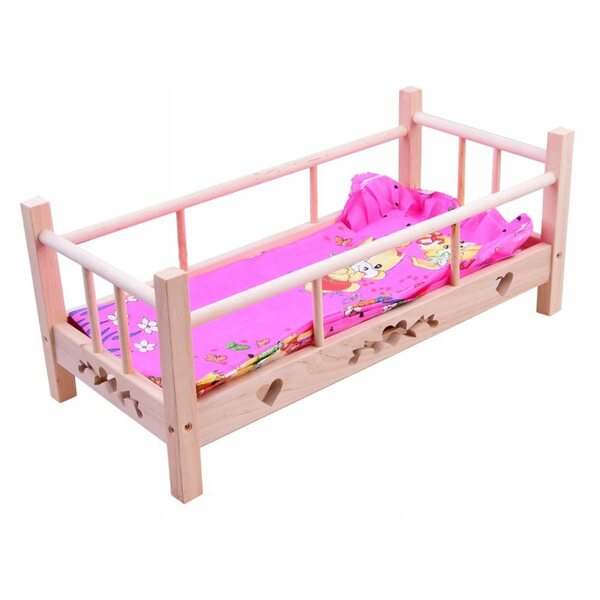 Holzbett für 50-cm-Puppen mit Malimas-Leinen - Lernspiel