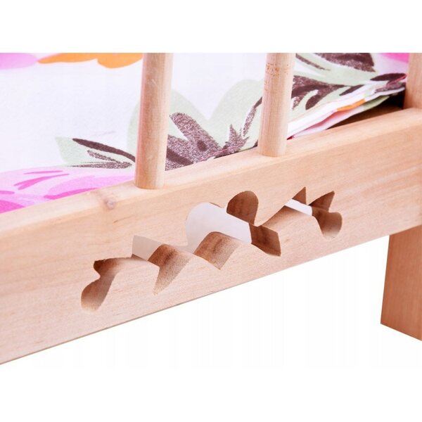 Holzbett für 50-cm-Puppen mit Malimas-Leinen - Lernspiel