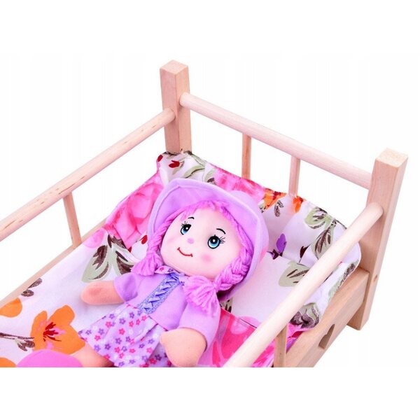 Holzbett für 50-cm-Puppen mit Malimas-Leinen - Lernspiel