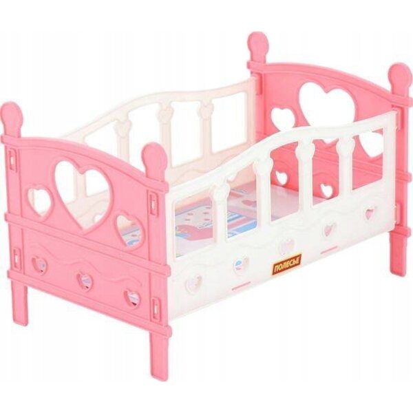 Klappbares Puppenbett Polesie aus Kunststoff, erhältlich in Rosa oder Hellblau
