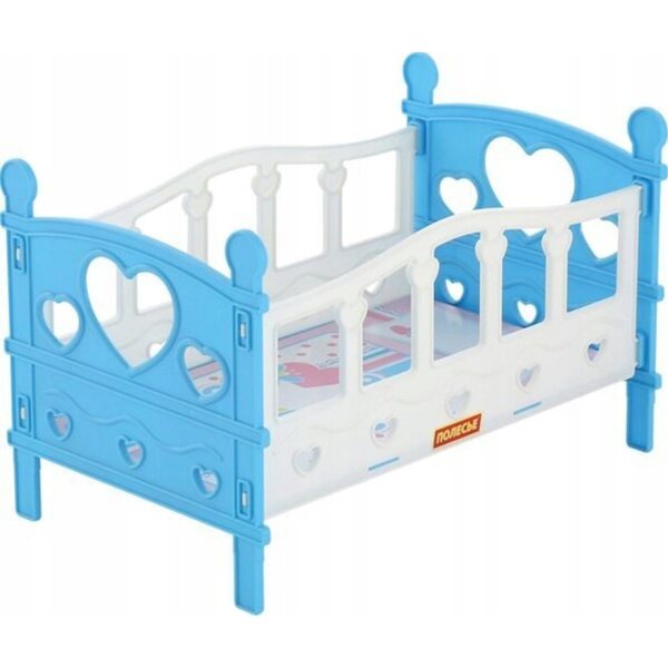 Klappbares Puppenbett Polesie aus Kunststoff, erhältlich in Rosa oder Hellblau