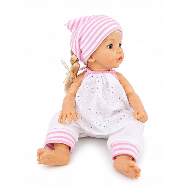 Bekleidungsset für 30–35 cm große Puppen: besticktes Kleid, Hose und Schal