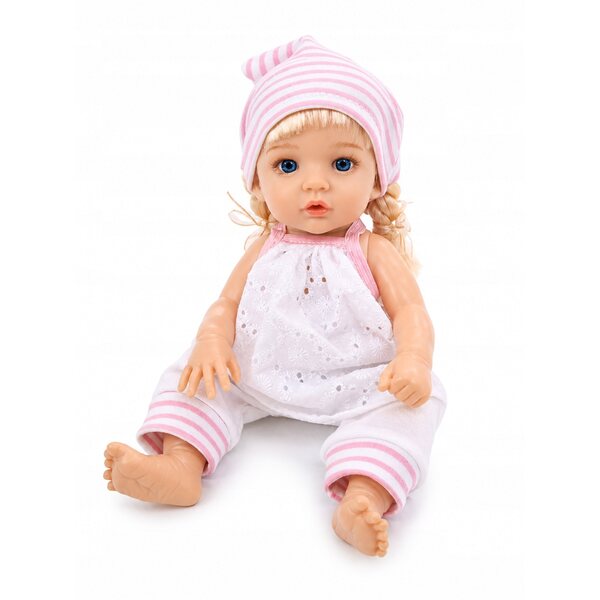 Bekleidungsset für 30–35 cm große Puppen: besticktes Kleid, Hose und Schal