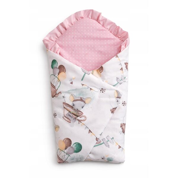 ZESTAW PREMIUM pościel + becik "MYSZ FILIŻANKA" - lalka 40 45 cm