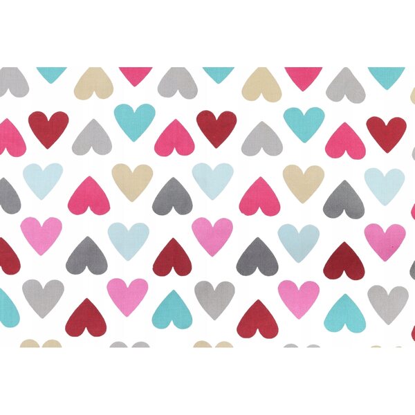 Culla per bambole Peewit con biancheria cuore, dimensioni 39x31x23x15 cm