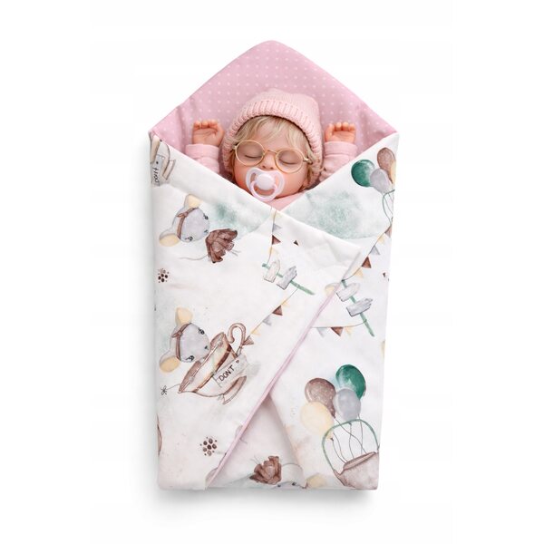 Elegante Decke für Puppen 42-47 cm mit rosa Rüschen – Pracownia Olo