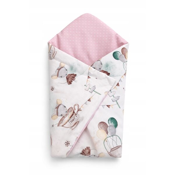 Elegante Decke für Puppen 42-47 cm mit rosa Rüschen – Pracownia Olo