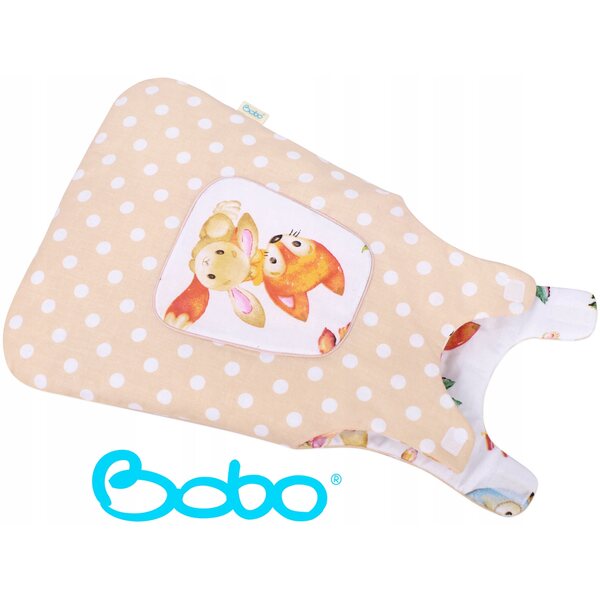 Schlafsack für BOBO-Puppe mit Baumwollapplikation, für Kinderbett und Wiege