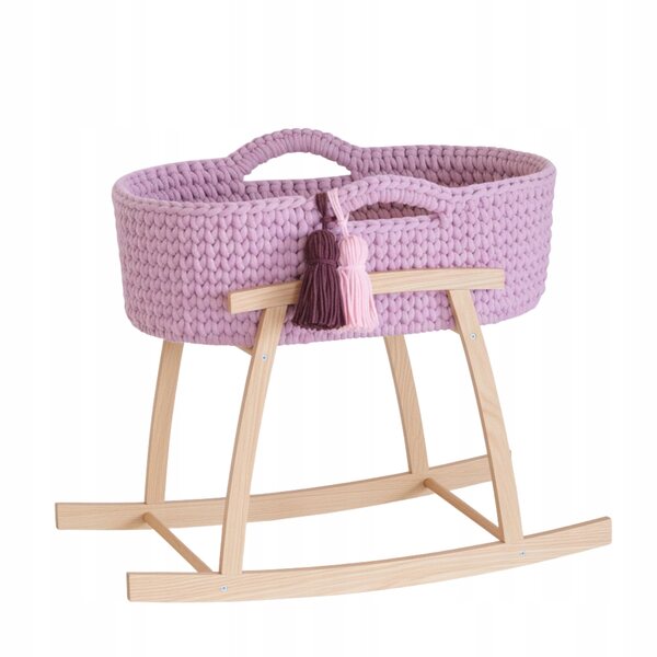 Culla per bambola Like Moses con lenzuola e struttura in legno 55x32 cm