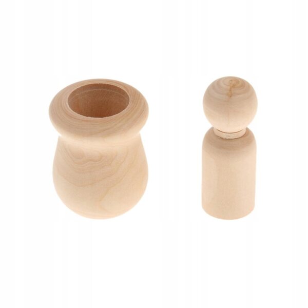Set van 10 ruwe houten poppen voor knutselen en creatieve decoraties