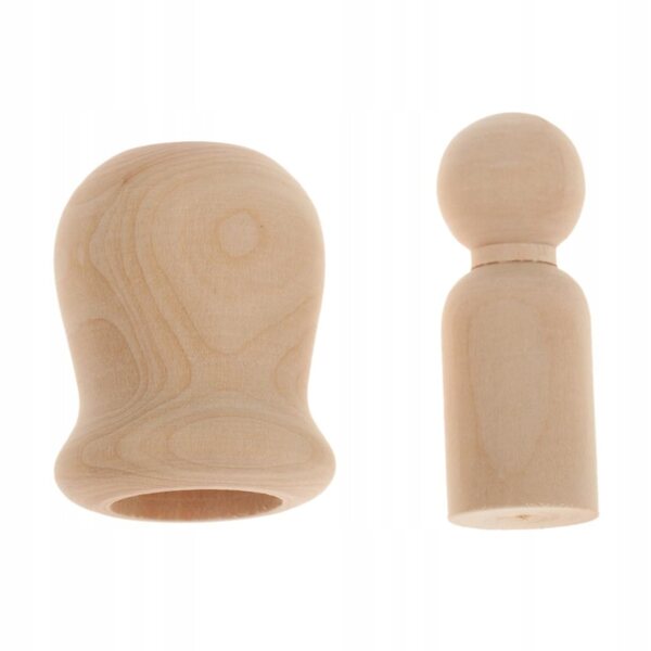 Set van 10 ruwe houten poppen voor knutselen en creatieve decoraties