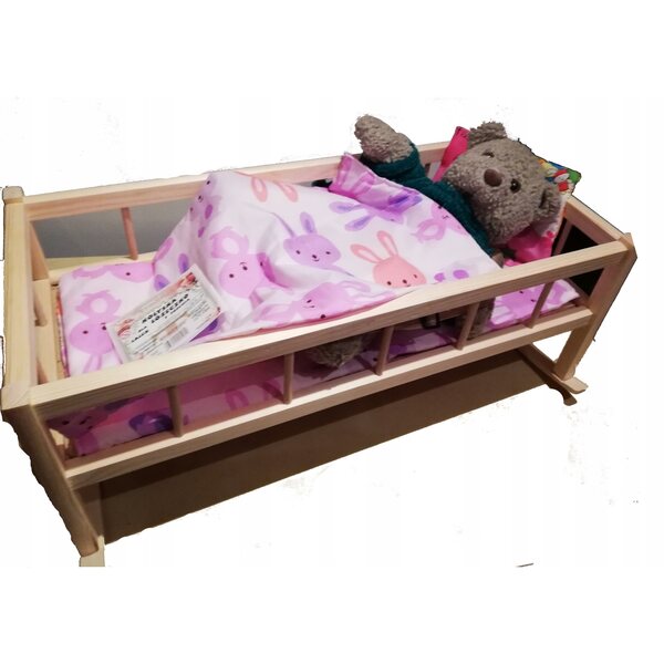 Großes Puppenbett aus Holz, inklusive Bettwäsche, umweltfreundlich und sicher
