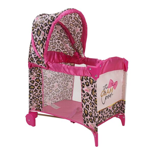 Letto da viaggio per bambole con zanzariera e tasca laterale, fino a 41 cm