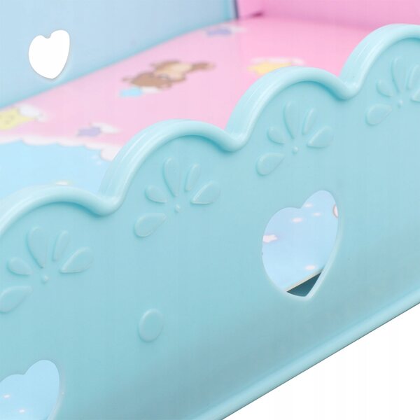 Letto per bambole in plastica durevole, gioco educativo per bambini 3+ anni