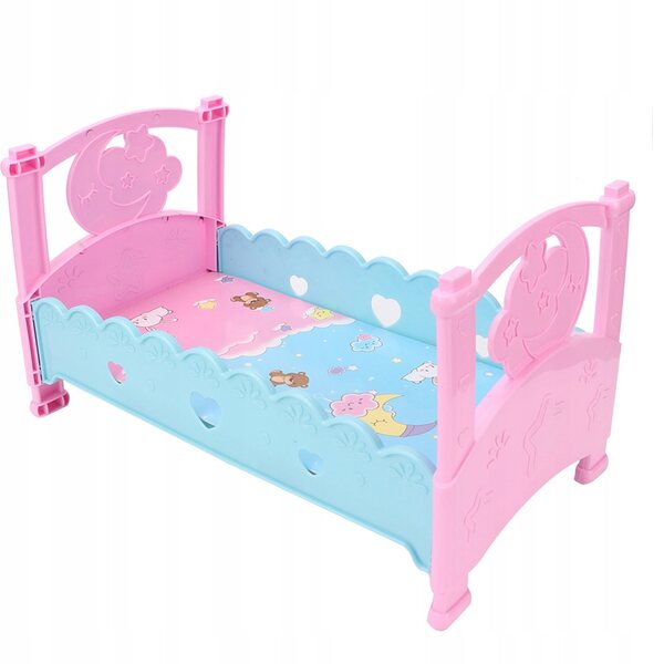 Letto per bambole in plastica durevole, gioco educativo per bambini 3+ anni