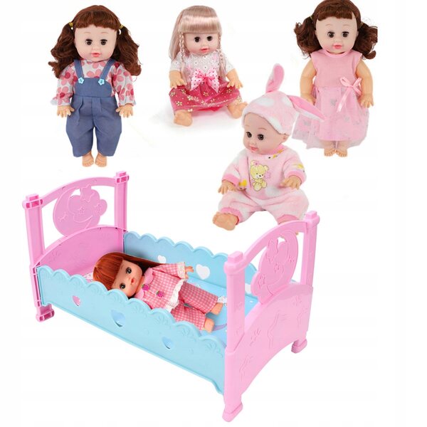 Letto per bambole in plastica durevole, gioco educativo per bambini 3+ anni