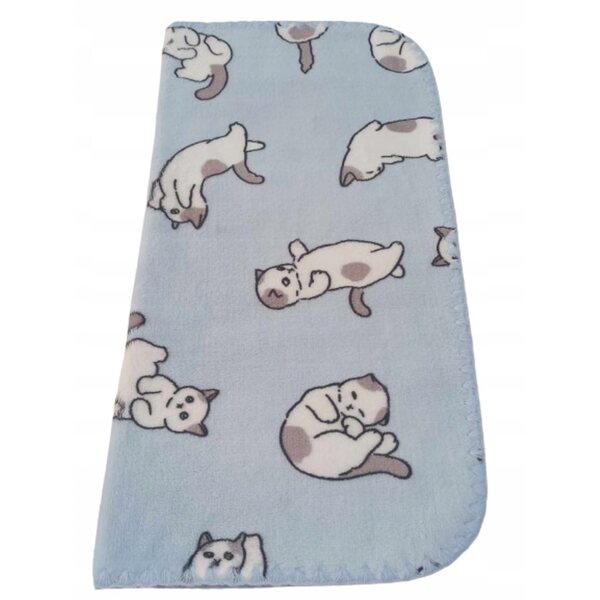 Eine flauschige doppelseitige Katzenpuppendecke – eine weiche und kuschelige Decke für ein Baby