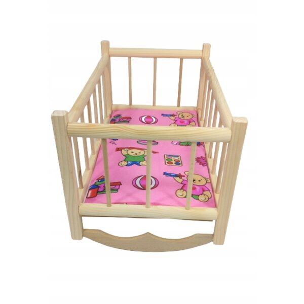 Culla in Legno per Bambole con Materasso 48,5x27x27 cm – giocattolo per bambini 2+