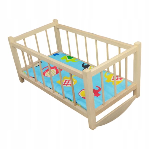 Culla in Legno per Bambole con Materasso 48,5x27x27 cm – giocattolo per bambini 2+