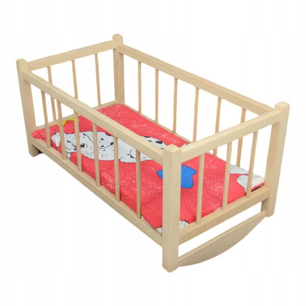 Culla in Legno per Bambole con Materasso 48,5x27x27 cm – giocattolo per bambini 2+