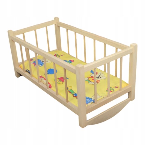 Culla in Legno per Bambole con Materasso 48,5x27x27 cm – giocattolo per bambini 2+