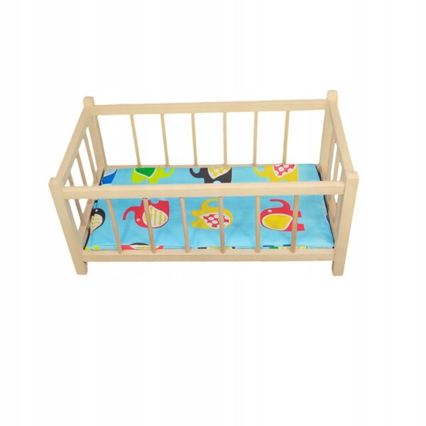 Culla in Legno per Bambole con Materasso 48,5x27x27 cm – giocattolo per bambini 2+