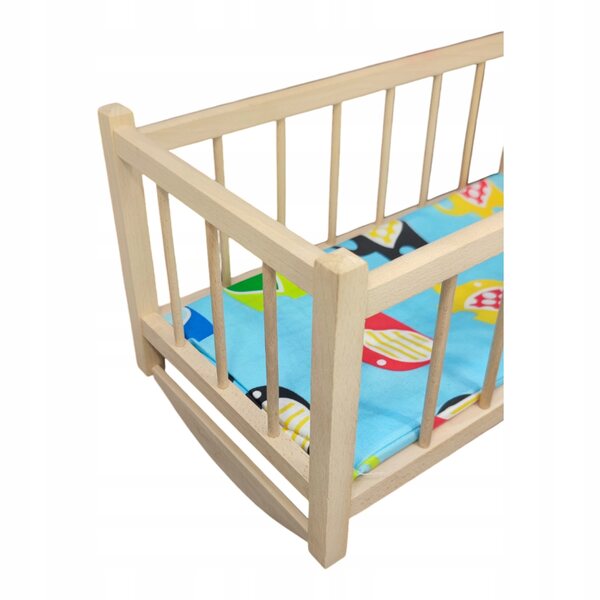 Culla in Legno per Bambole con Materasso 48,5x27x27 cm – giocattolo per bambini 2+