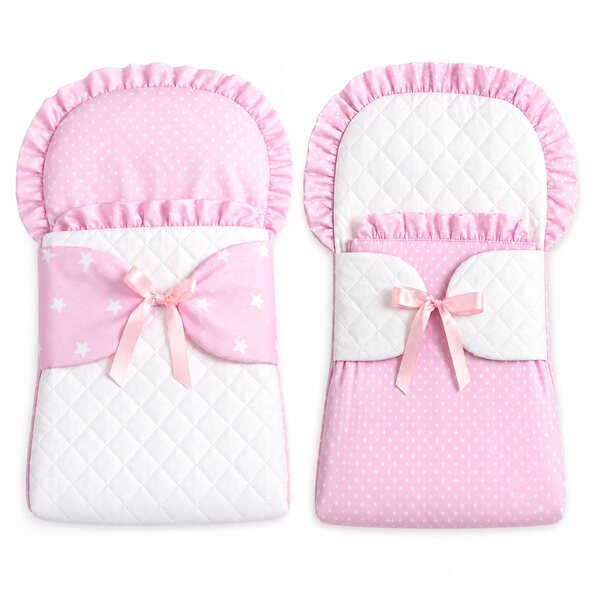 Otulacz Becik Sweet per Bambole 40-45 cm, Sacco Nanna Doppio Uso Rosa