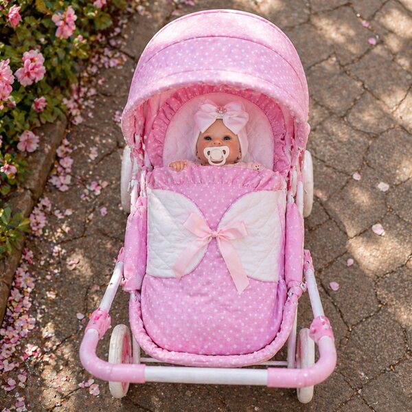 Otulacz Becik Sweet per Bambole 40-45 cm, Sacco Nanna Doppio Uso Rosa
