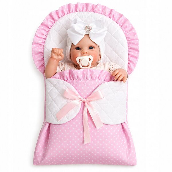 Otulacz Becik Sweet per Bambole 40-45 cm, Sacco Nanna Doppio Uso Rosa