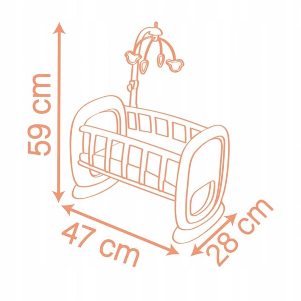 Culla e lettino rosa per bambole Baby Nurse con giostrina manuale Smoby