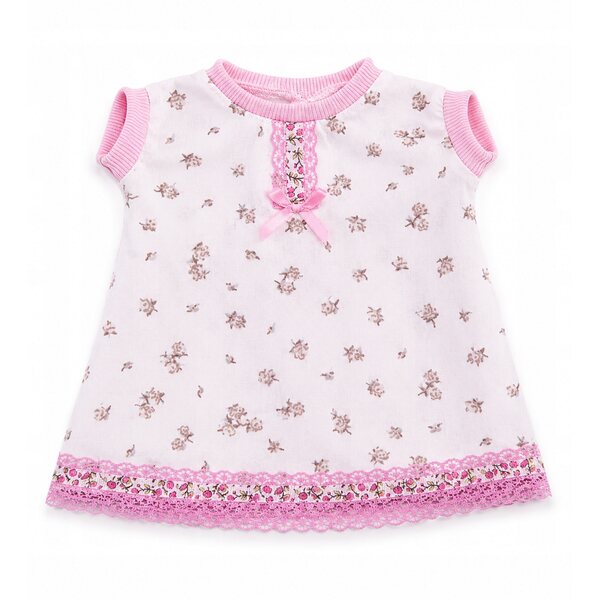 Abito in pizzo rosa per bambole 40-45 cm con motivo floreale