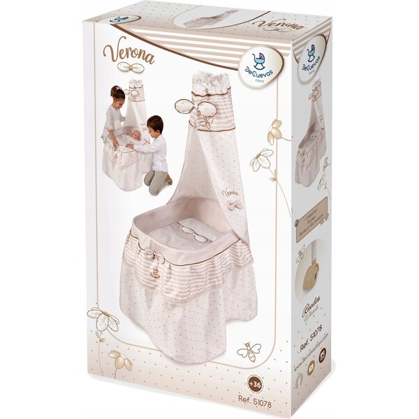 Letto per bambole Verona DeCuevas con baldacchino, copertina e cuscino