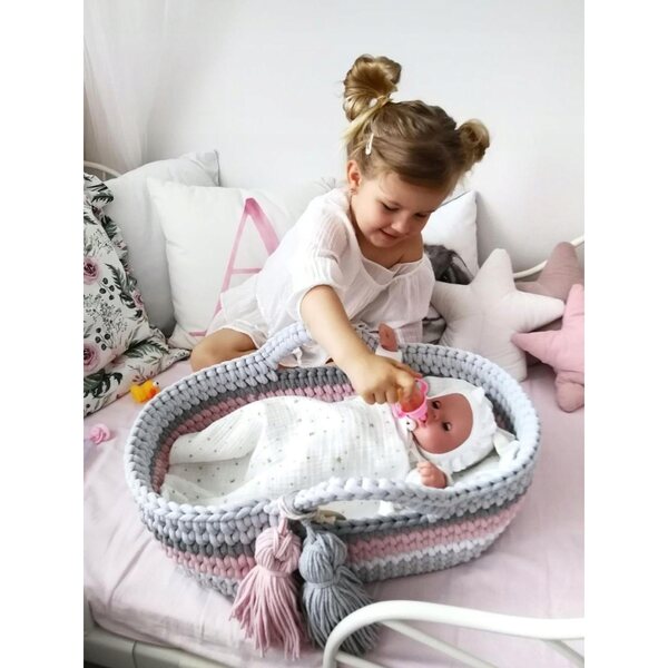 Like Moses Cradle - Cestino Moses per bambole con biancheria da letto, regalo per ragazze