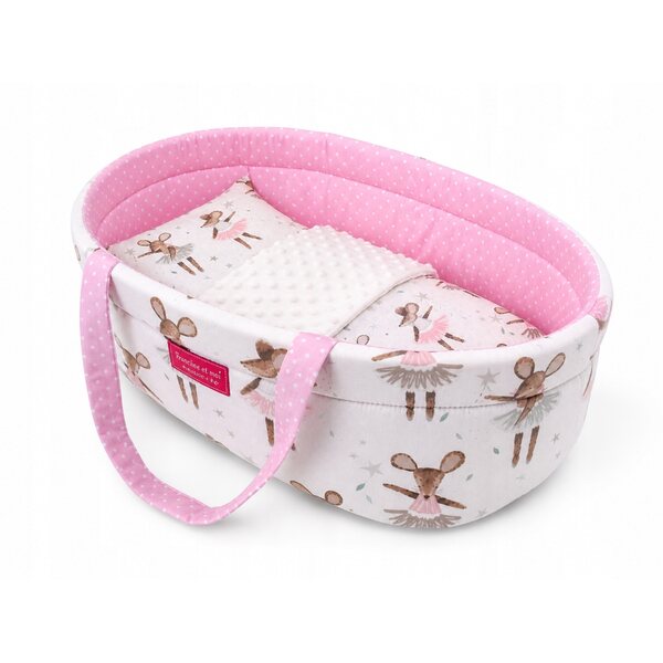 Gondola per bambole Sweet Ballerina con biancheria morbida e design elegante