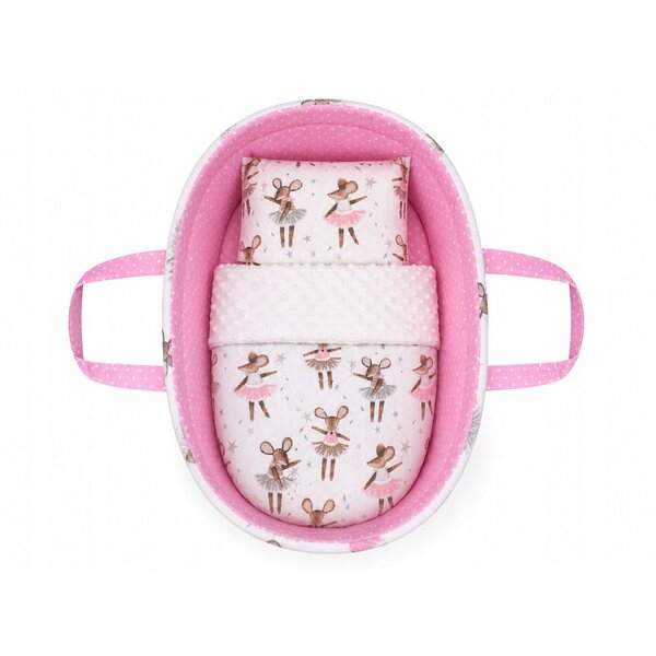 Gondola per bambole Sweet Ballerina con biancheria morbida e design elegante