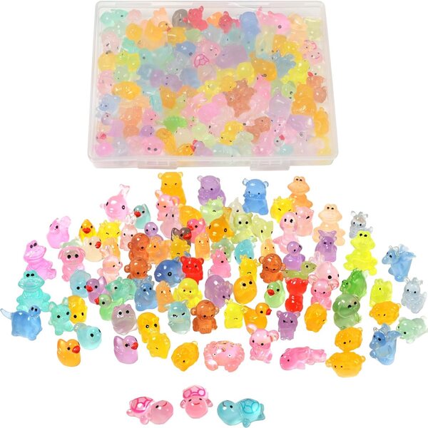 Mini animali in resina multicolore per decorare giardini, bonsai e case delle bambole
