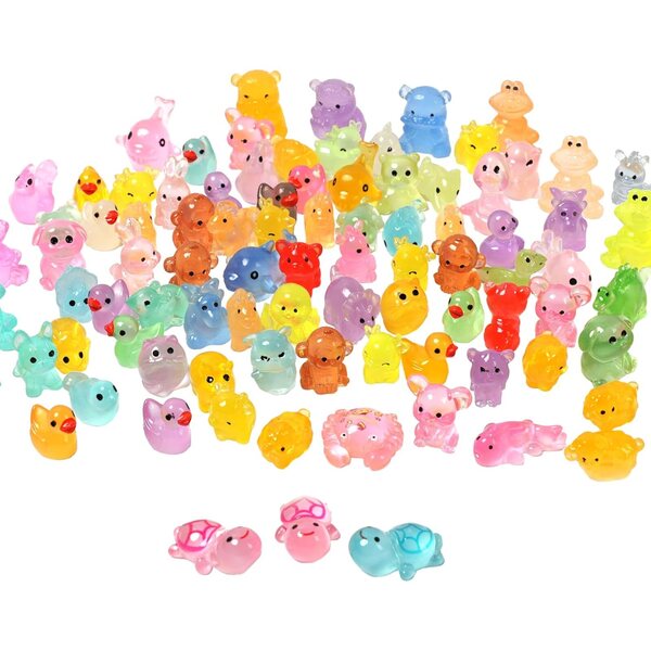 Mini animali in resina multicolore per decorare giardini, bonsai e case delle bambole