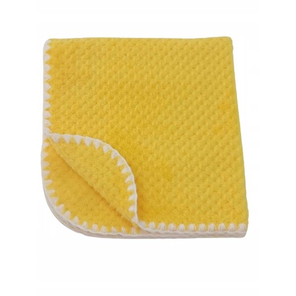 Coperta per bambole double-face, soffice, gialla con motivo di ananas, 50x53 cm