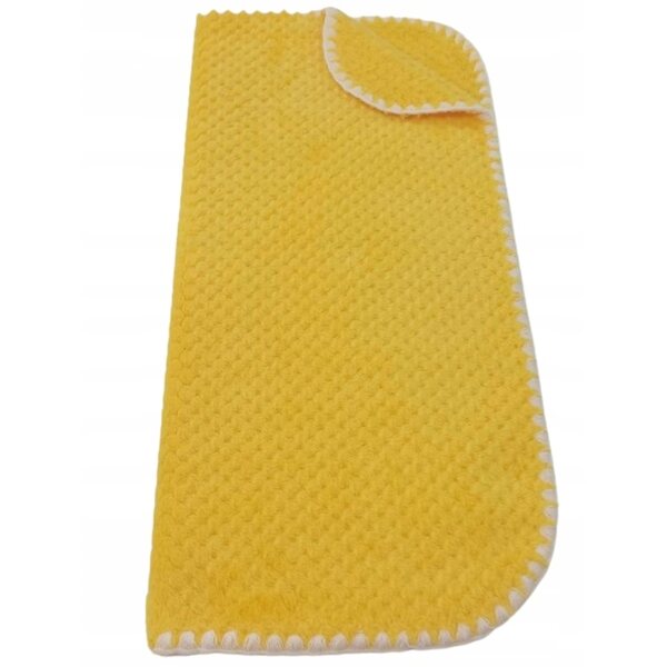 Coperta per bambole double-face, soffice, gialla con motivo di ananas, 50x53 cm
