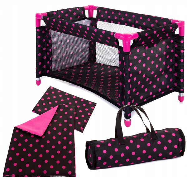 Letto da viaggio per bambole Doris con borsa e seggiolino per bambole fino a 45 cm