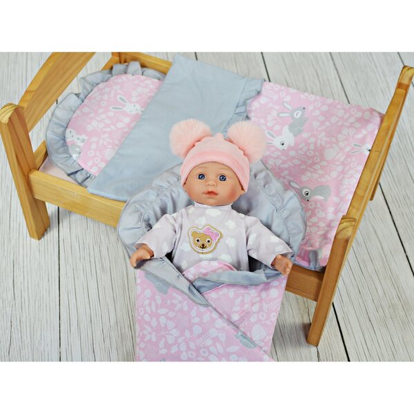 Komplettes Puppenbettwäscheset aus Baumwolle mit großer Decke und Kissen
