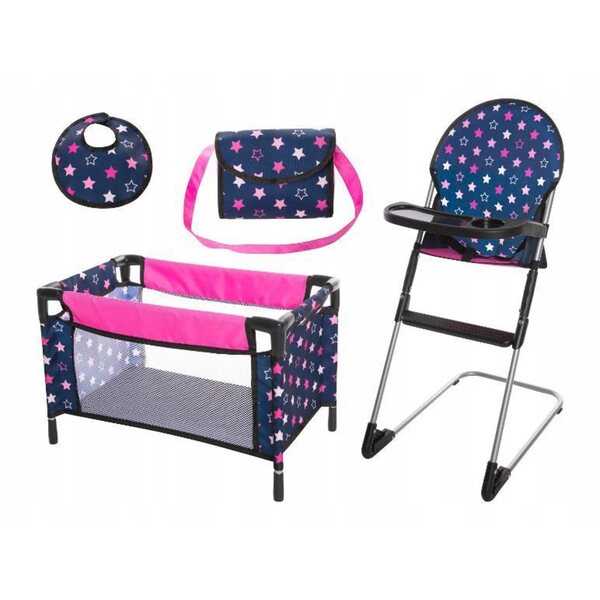BAYER Deluxe-Set: Kinderbett und Hochstuhl für Puppen bis 46 cm