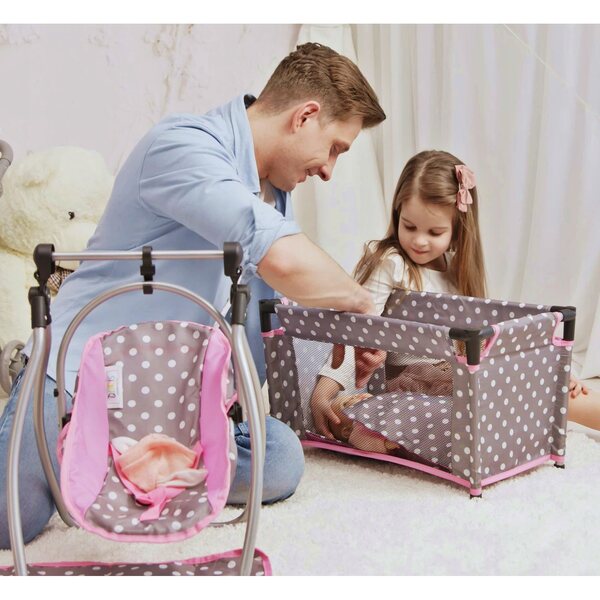 2-in-1-Bett- und Sitzset für Doris-Puppen mit Schaukelstuhl, ideal für Kinder