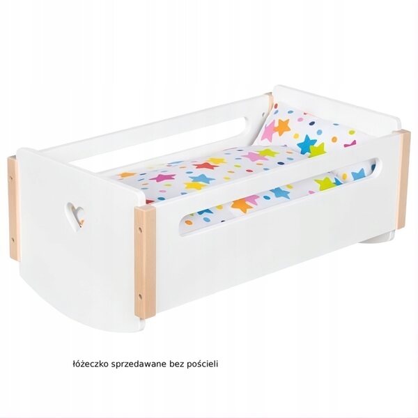 Culla per bambola Goki in legno con cuore, gioco educativo per bambini 3+