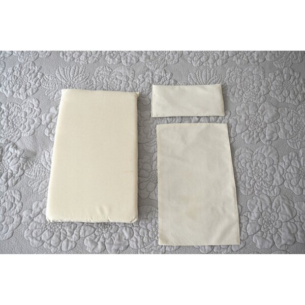 Culla in vimini per bambole con biancheria da letto e materasso per bambole fino a 55 cm