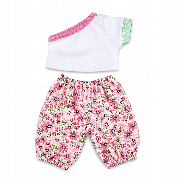 Elegantes Outfit für 30–35 cm große Puppen mit rosa Sommerbluse und Shorts