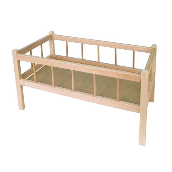 Lettino in legno per bambole Teddies 49x28x28 cm per bambine dai 3 anni