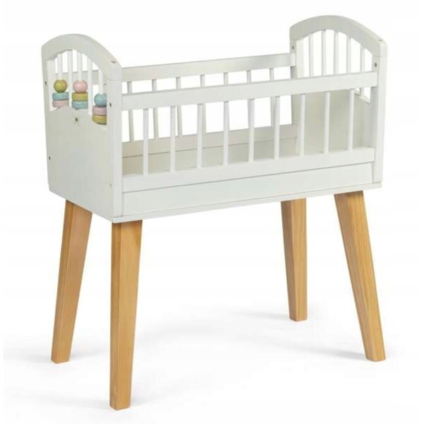 Puppenbett aus Holz im skandinavischen Stil mit Pastellverzierungen von Astrup