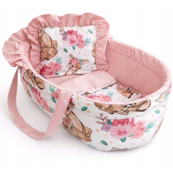 Gondolka mit komplettem Bett für Puppen 30–35 cm – handgefertigt, zertifizierte Baumwolle